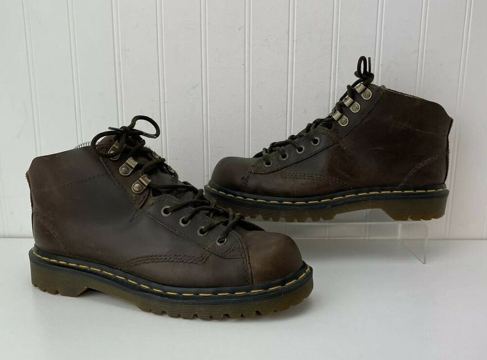 DR MARTENS Boots Brown Leather Men’s Size Tag US 6 (10" Insole) Lace-up *READ*